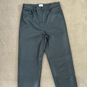 Aritzia Wilfred Grey Leather Pants